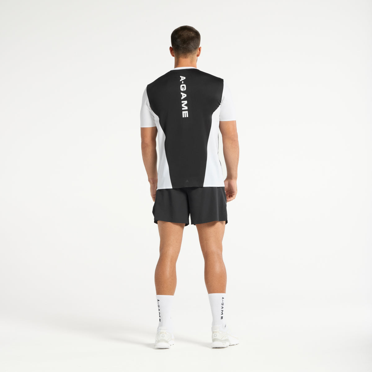 Men's Panelled Training T-Shirt - White/Black
