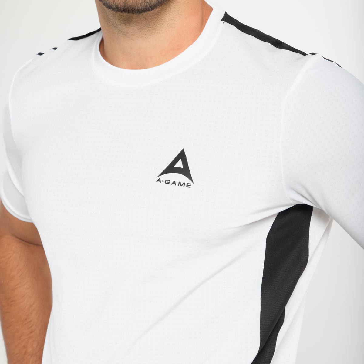 Men's Panelled Training T-Shirt - White/Black