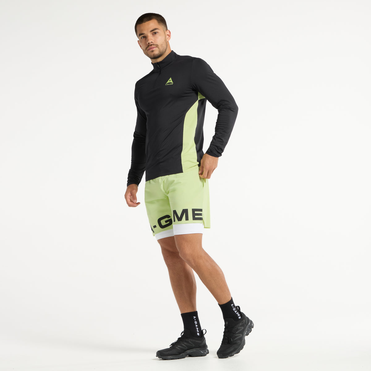 Men's Performance Long Sleeve Top - Black/Lime