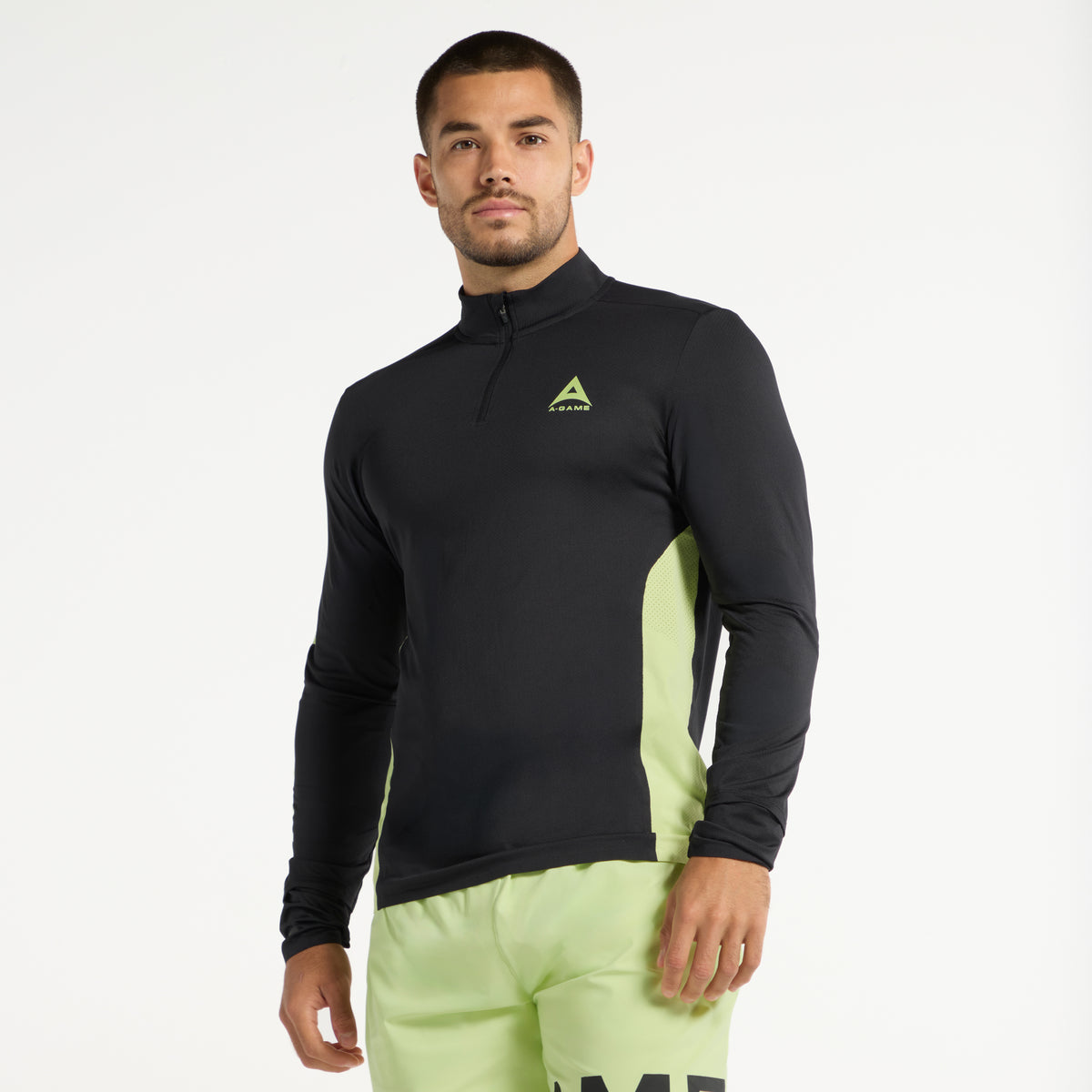 Men's Performance Long Sleeve Top - Black/Lime