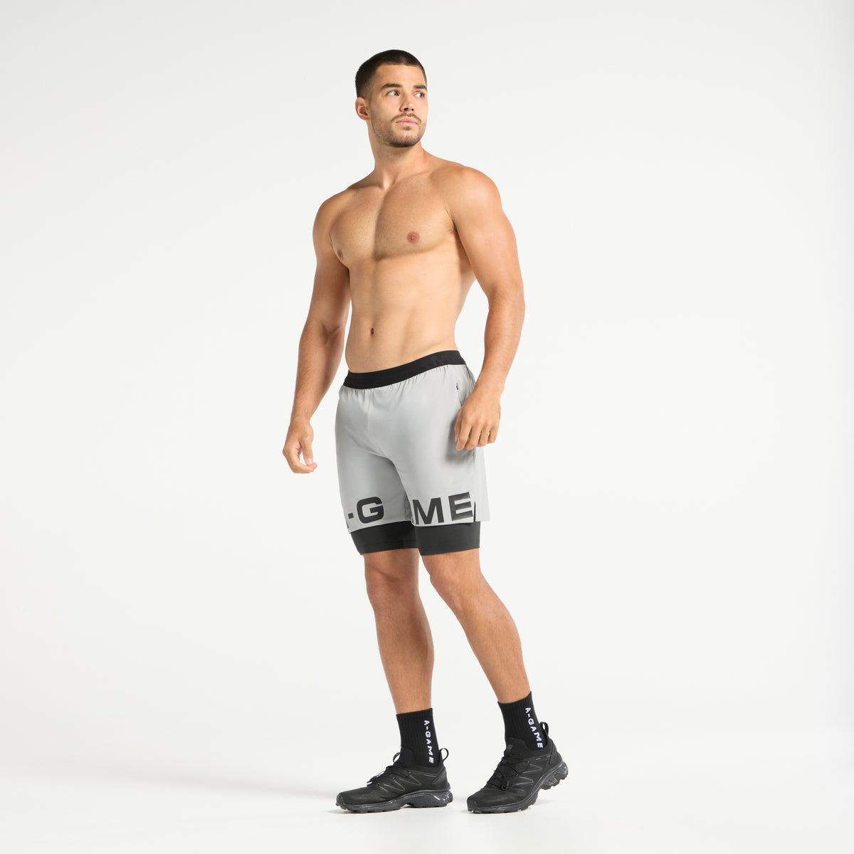Men's 2-in-1 Shorts - Steel Grey