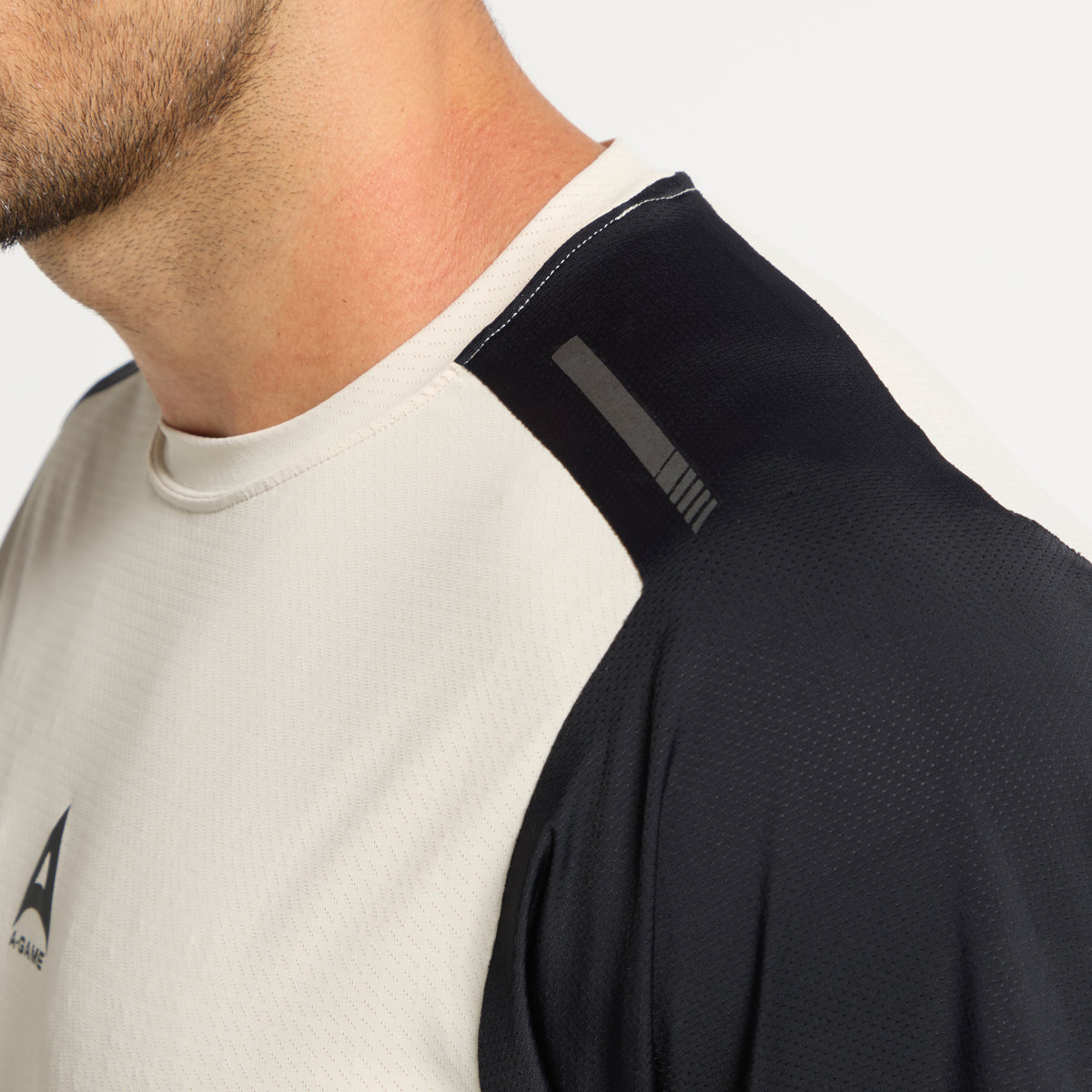 Men's Mesh T-Shirt - Beige / Black