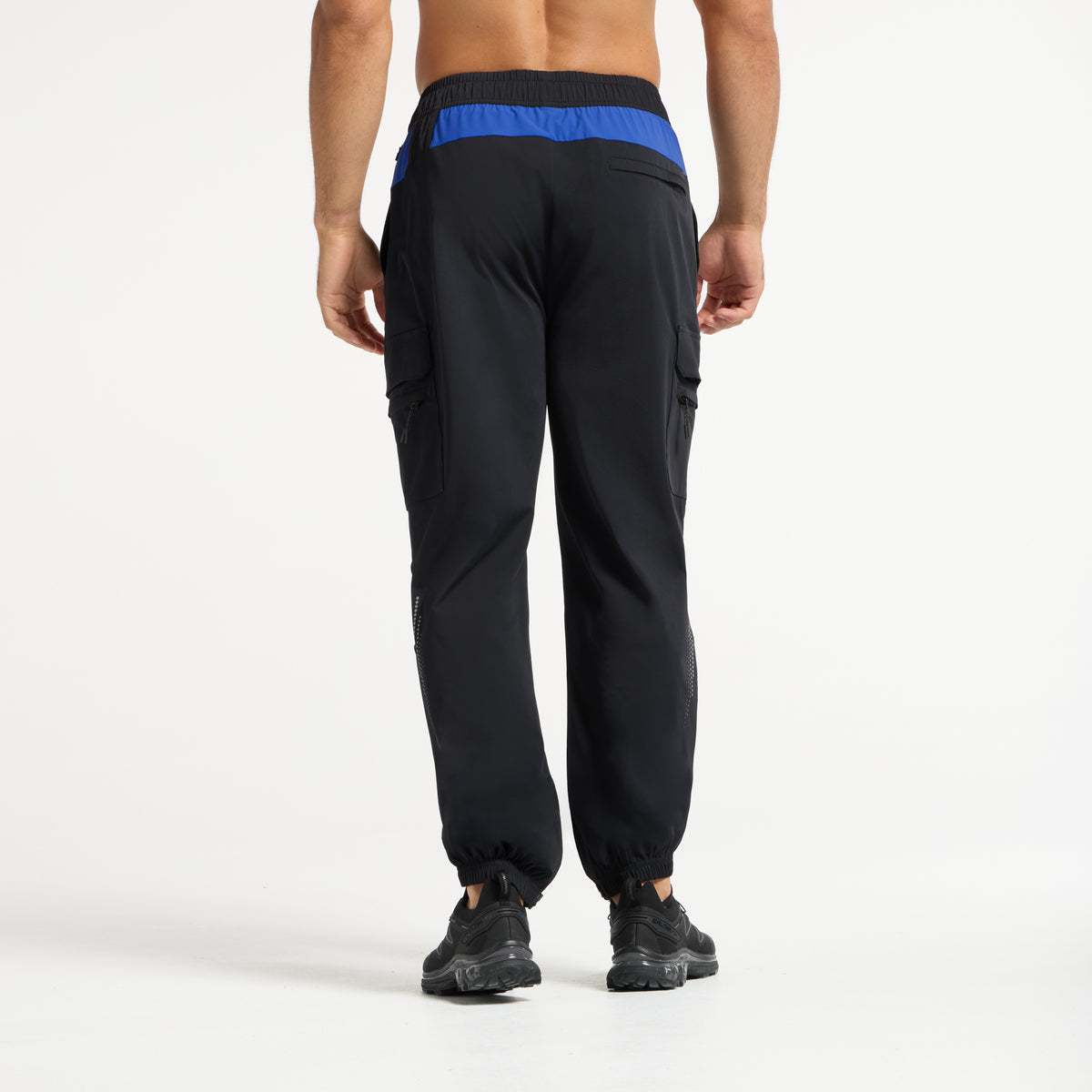 Men's Cargo Zip Pants - Black / Cobalt Blue