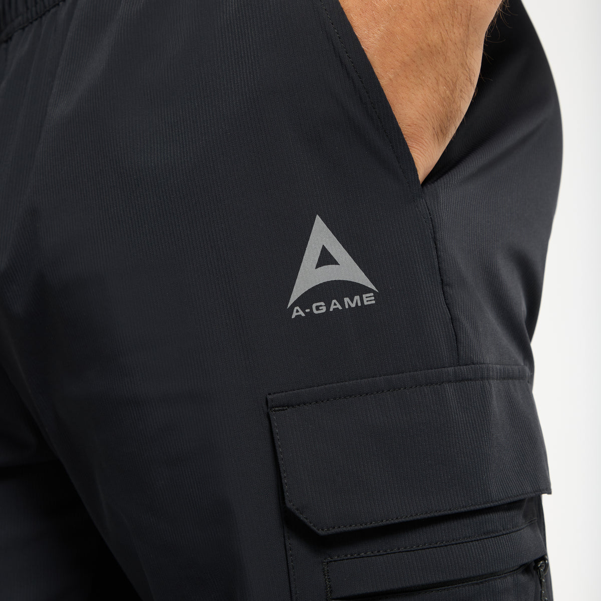 Men's Cargo Zip Pants - Black / Cobalt Blue