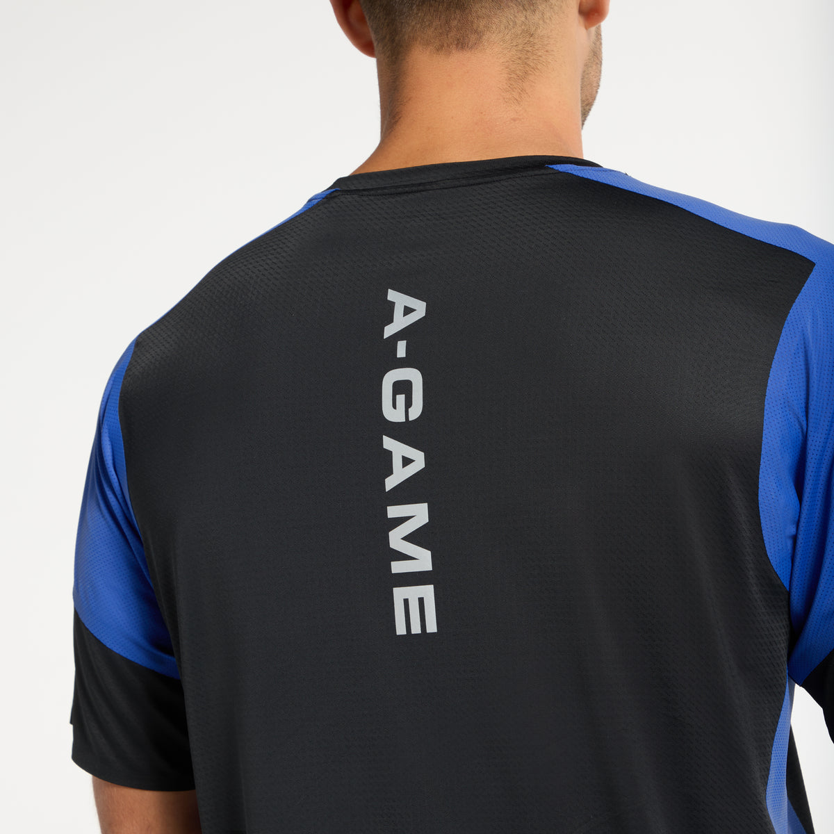 Men's Mesh T-Shirt - Black / Cobalt Blue