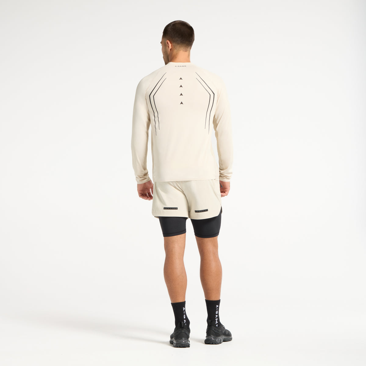 Men's Mesh Long Sleeve T-Shirt - Beige