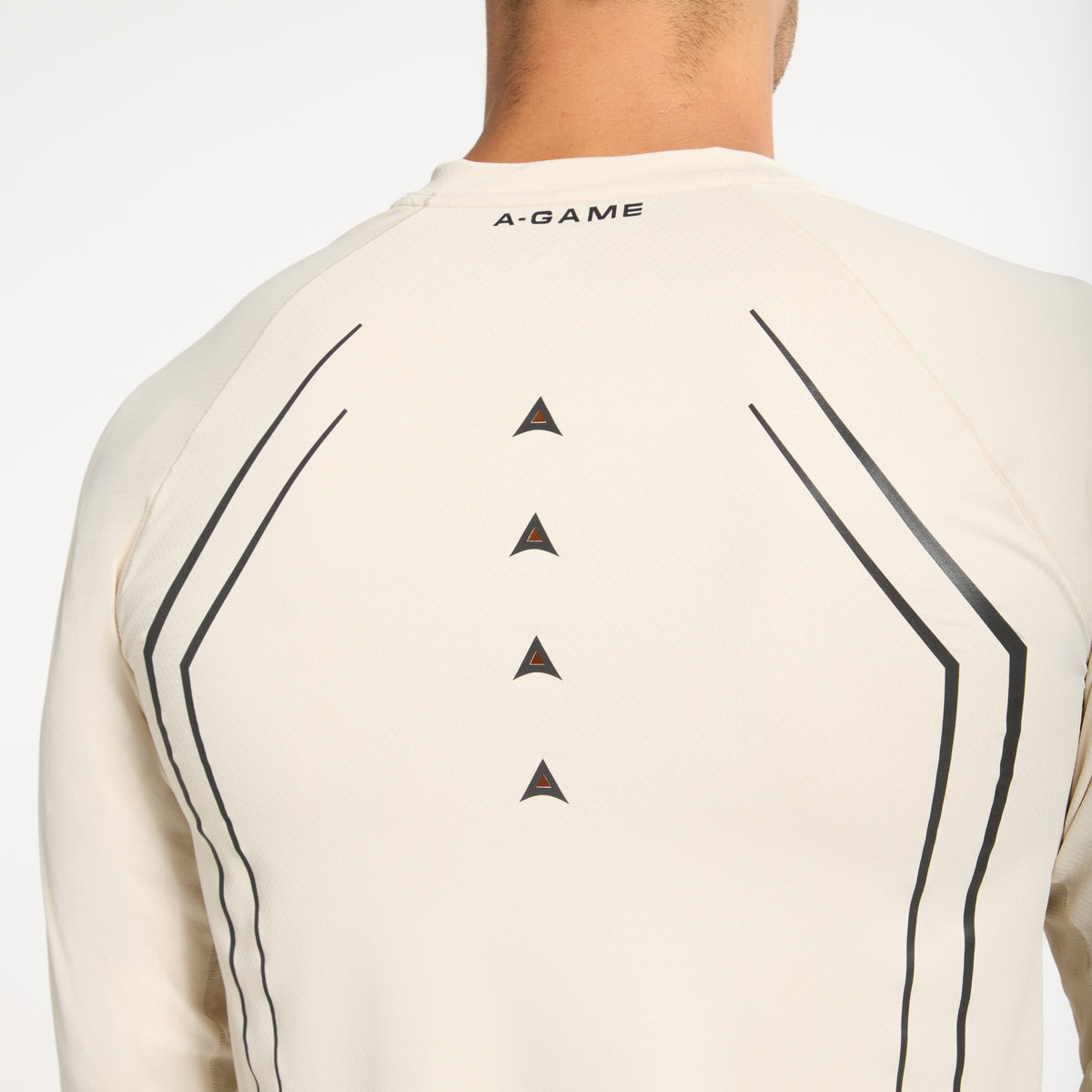 Men's Mesh Long Sleeve T-Shirt - Beige
