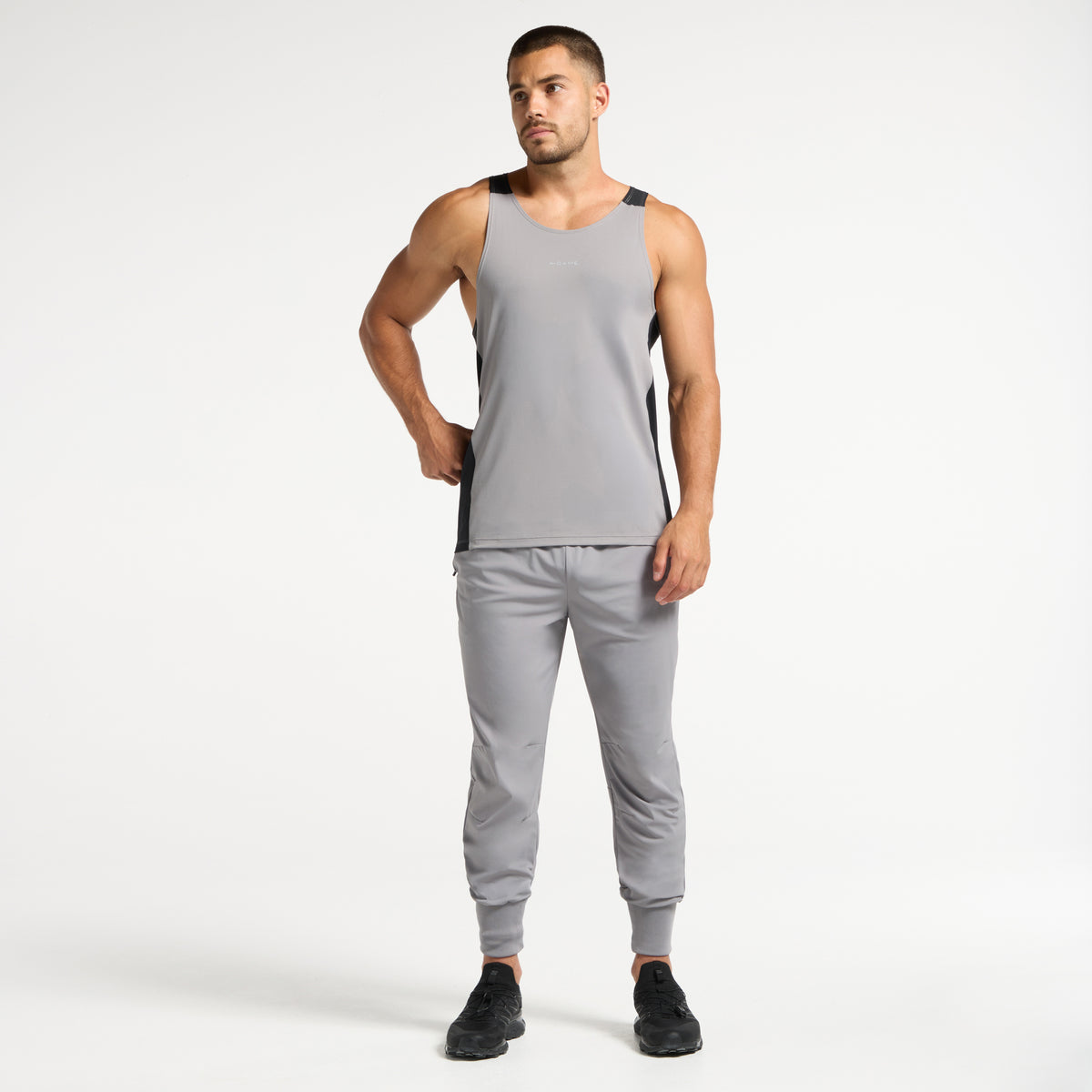 Men's Mesh Panel Vest - Grey / Black