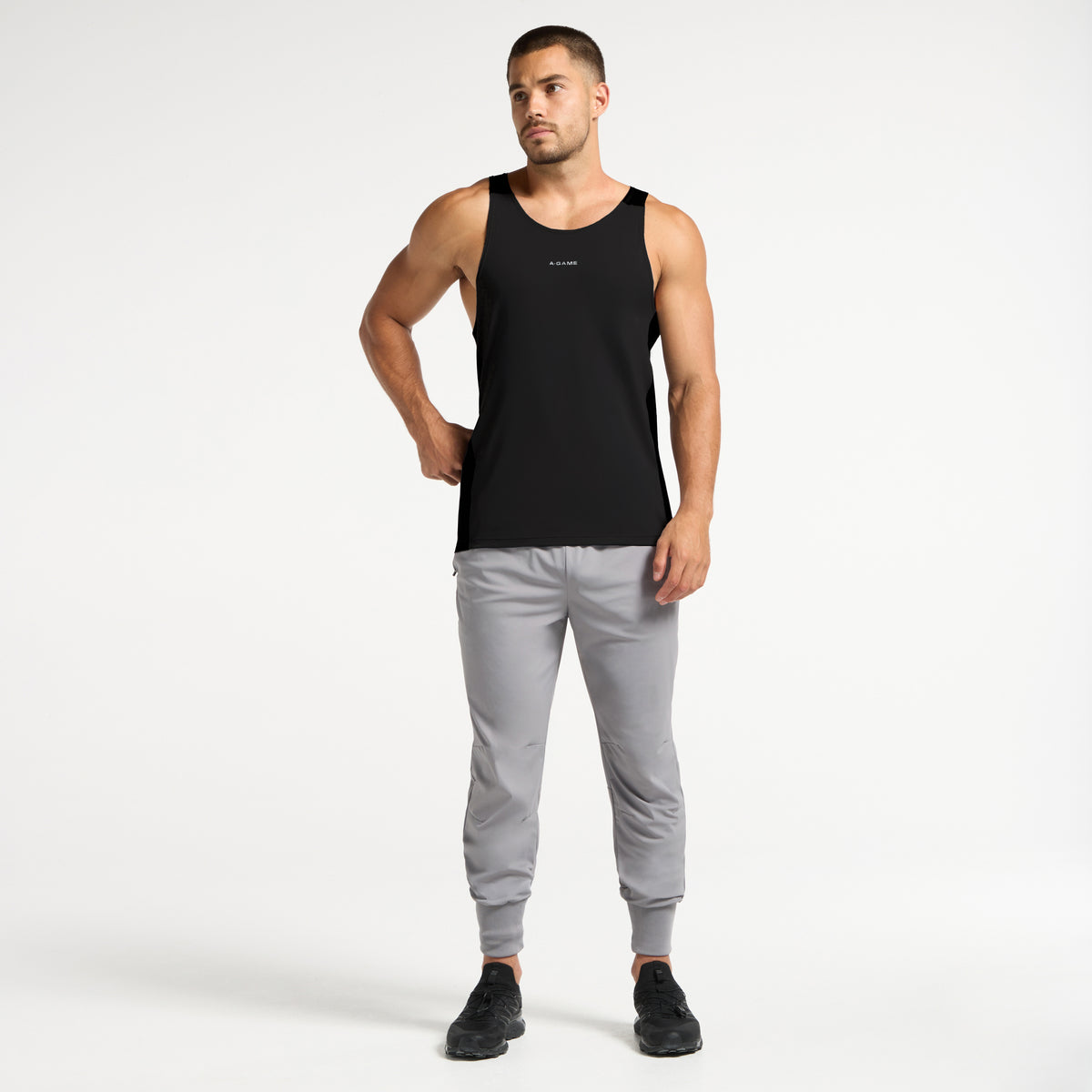 Men's Mesh Panel Vest - Black