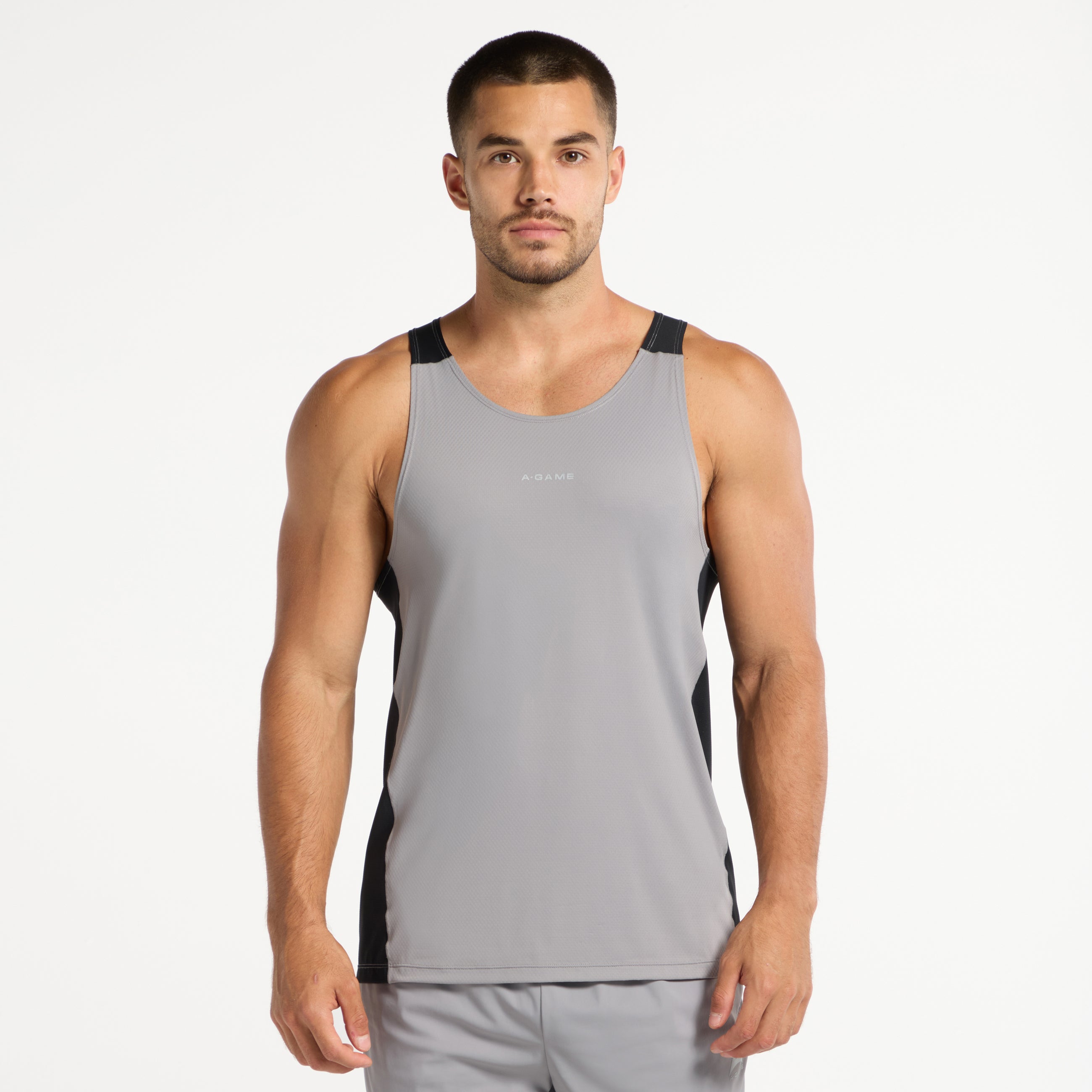 Men's Mesh Panel Vest - Grey / Black
