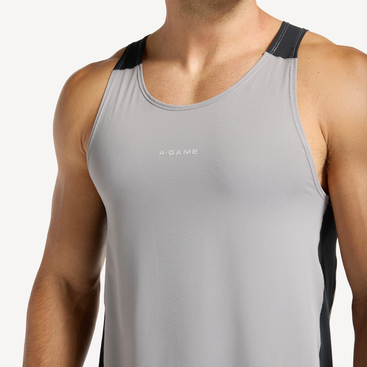 Men's Mesh Panel Vest - Grey / Black