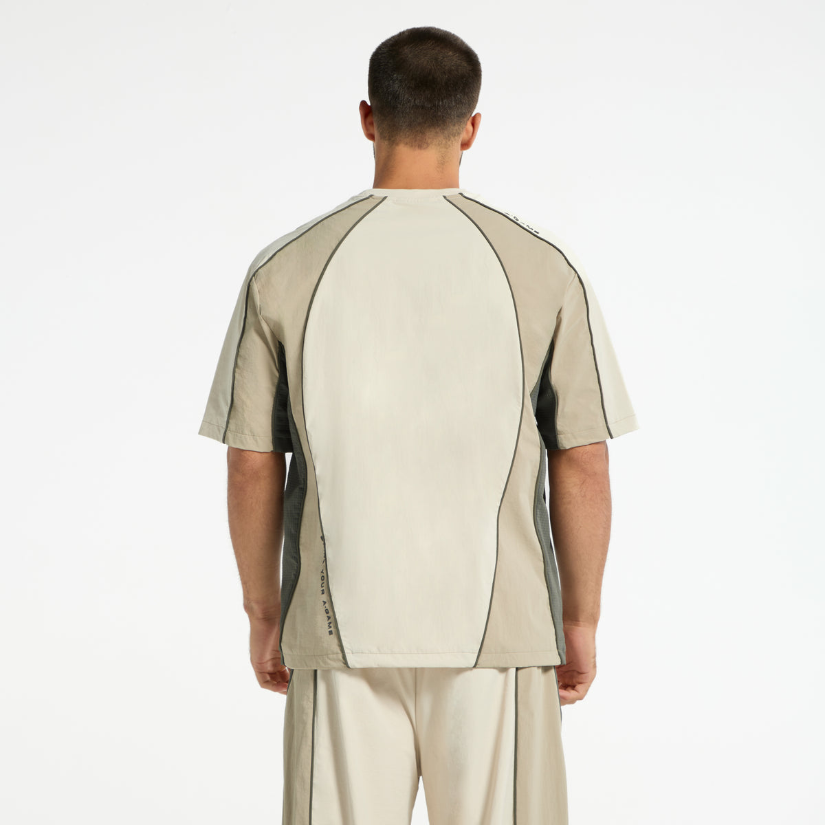 Men's Textured T-Shirt - Beige / Mid Brown