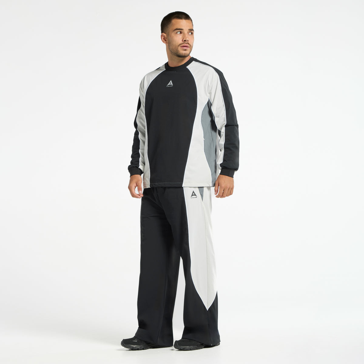 Men's Textured Sweatshirt - Black / Light Grey
