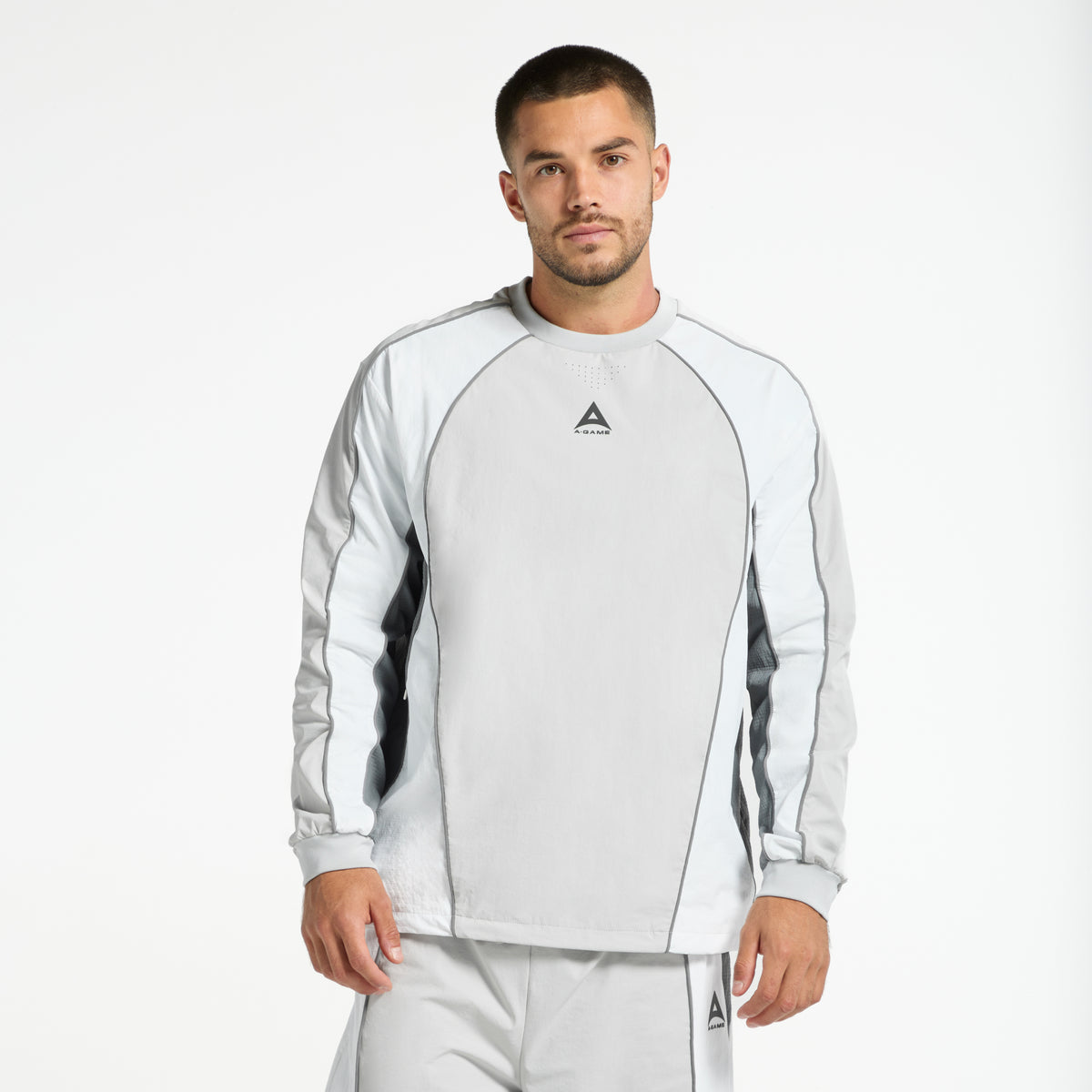 Men's Textured Sweatshirt - Grey / White