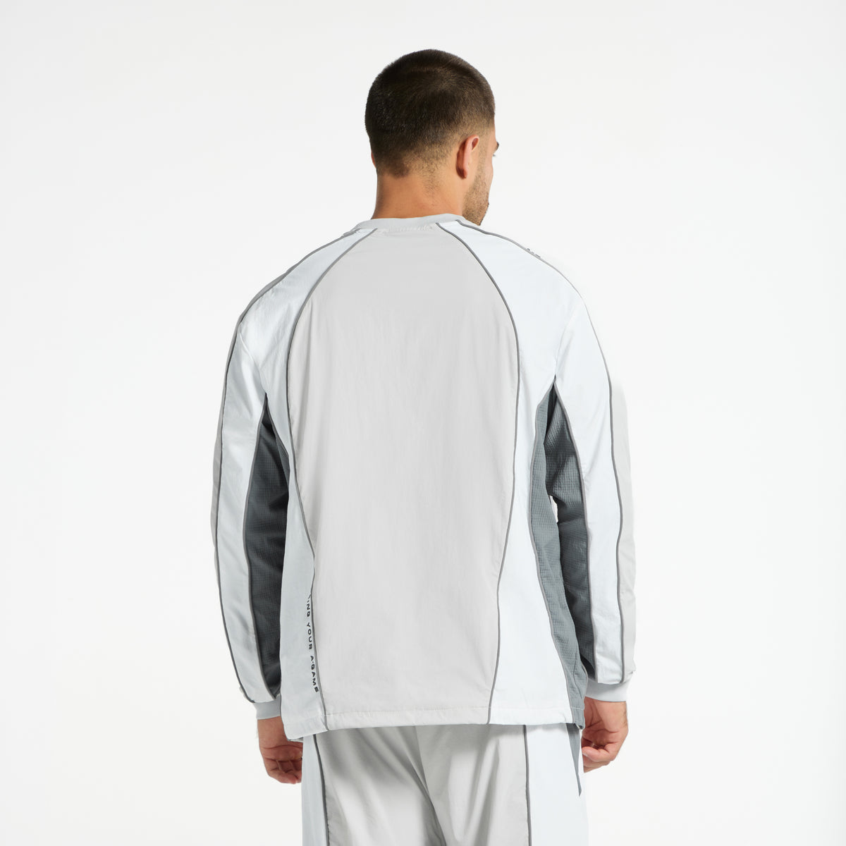 Men's Textured Sweatshirt - Grey / White