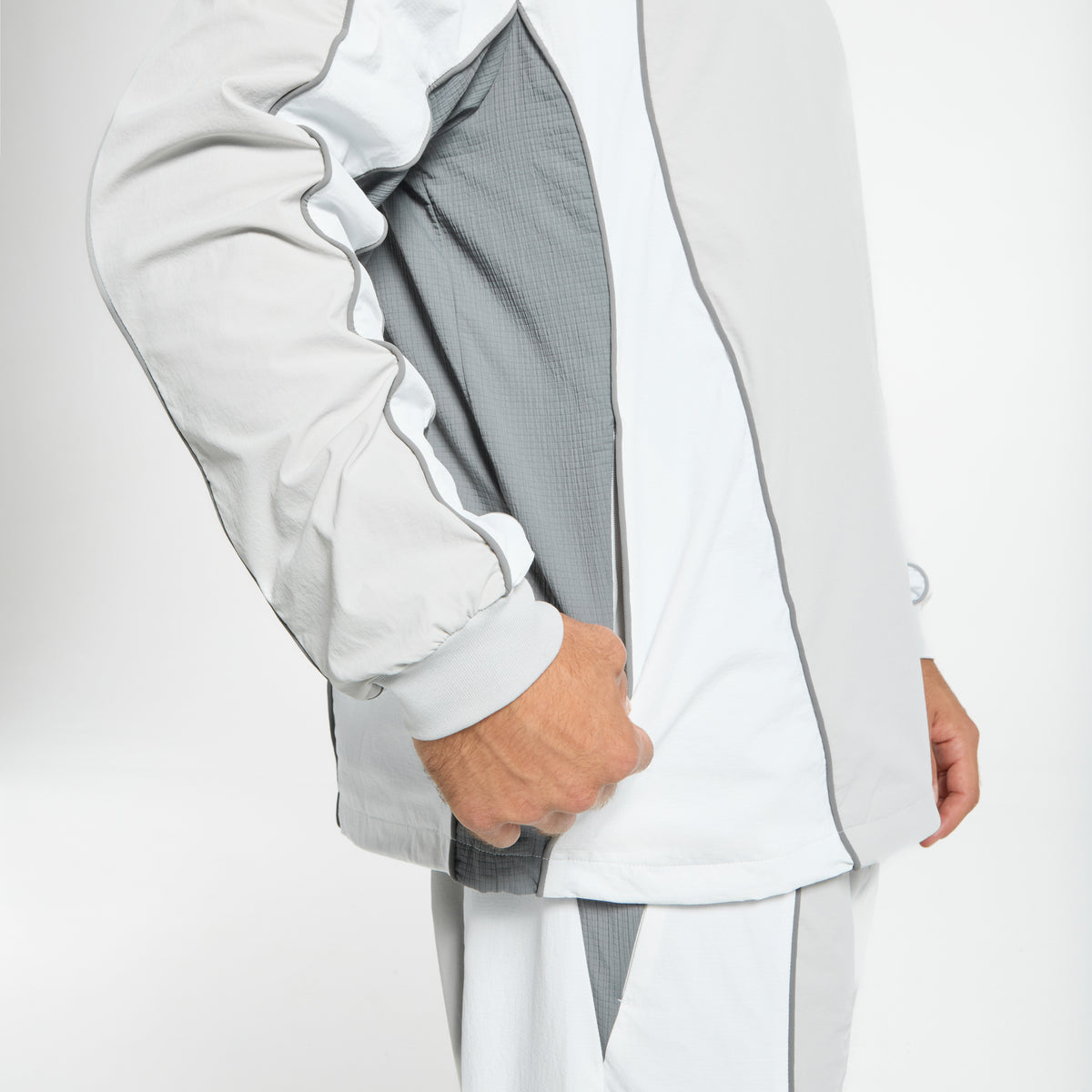 Men's Textured Sweatshirt - Grey / White