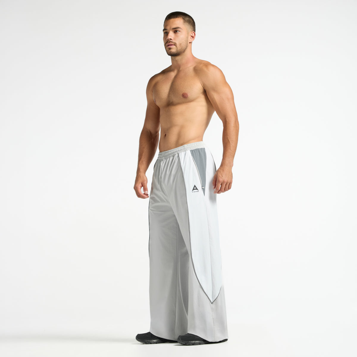 Men's Textured Track Pants - Grey / White
