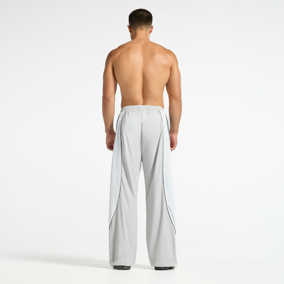 Men's Textured Track Pants - Grey / White