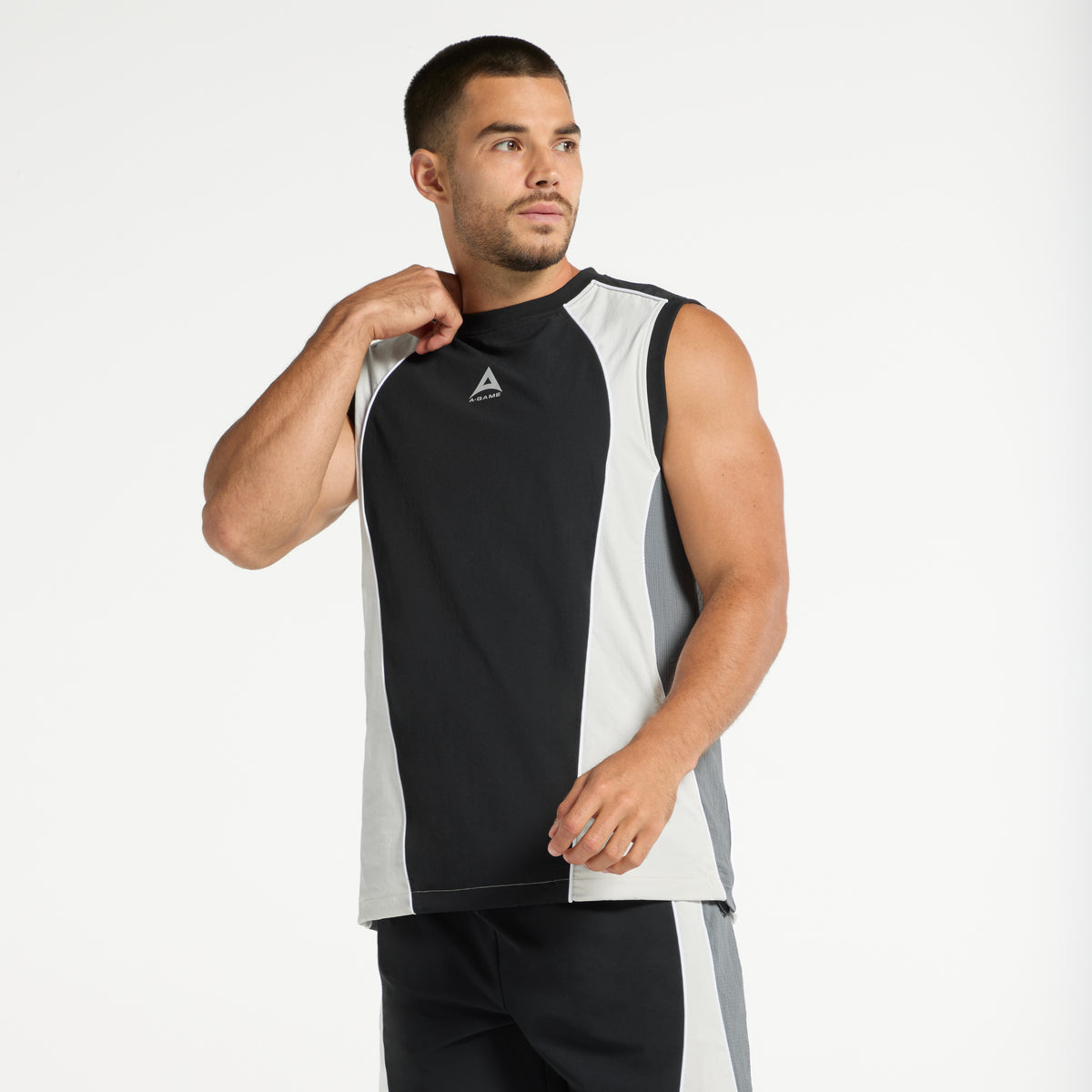 Men's Textured Vest - Black / Lightgrey