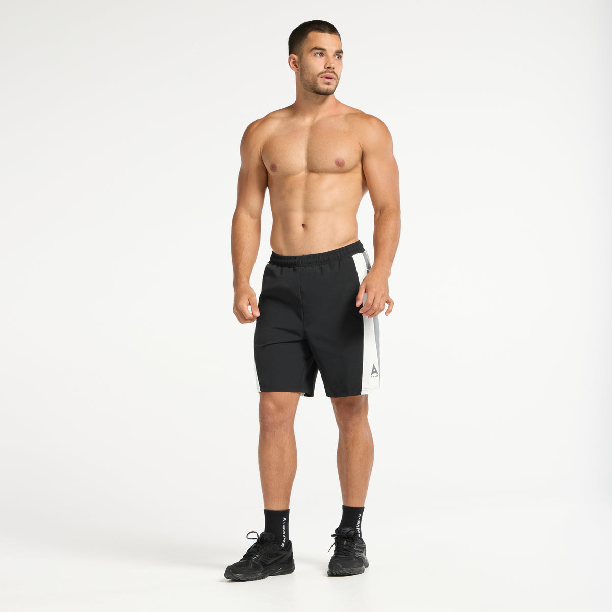 Men's Textured Shorts - Black / Light Grey