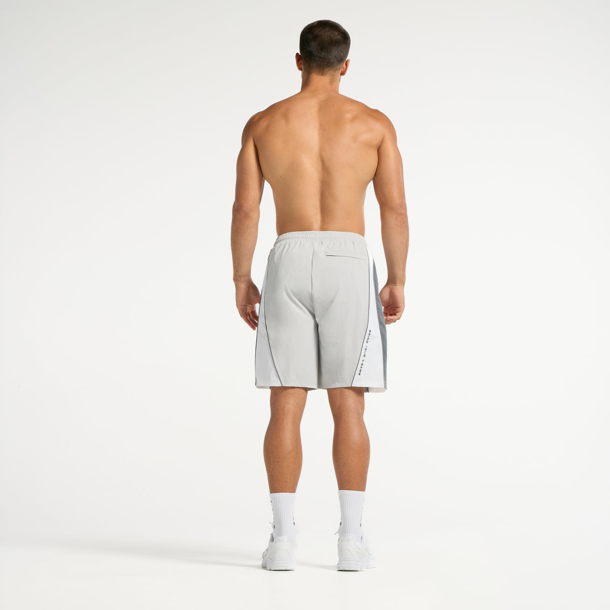 Men's Textured Shorts - Grey / White