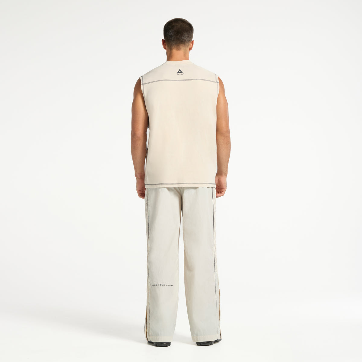Men's Seam Detail Tech T-Shirt - Beige