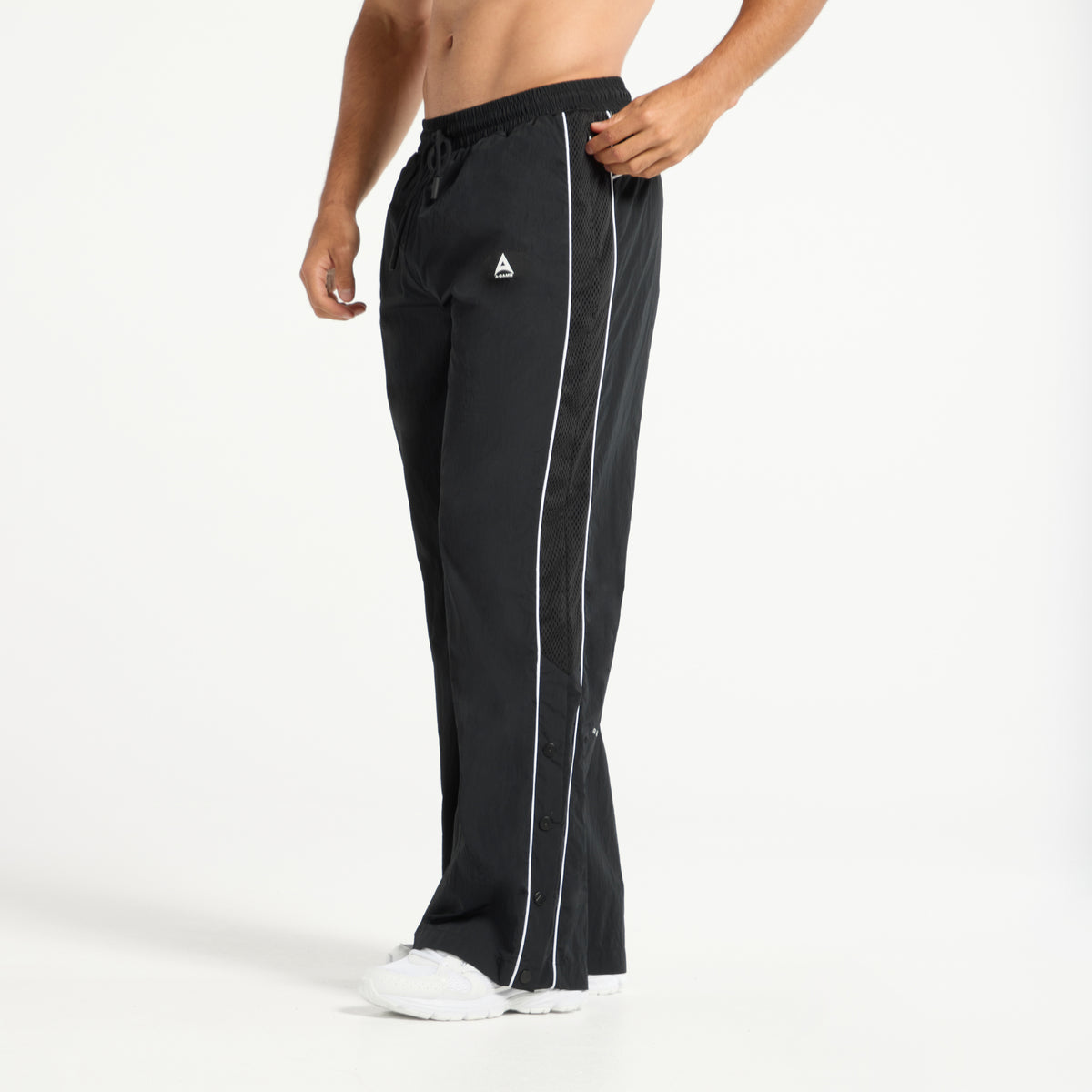 Men's Woven Tech Popper Pants - Black