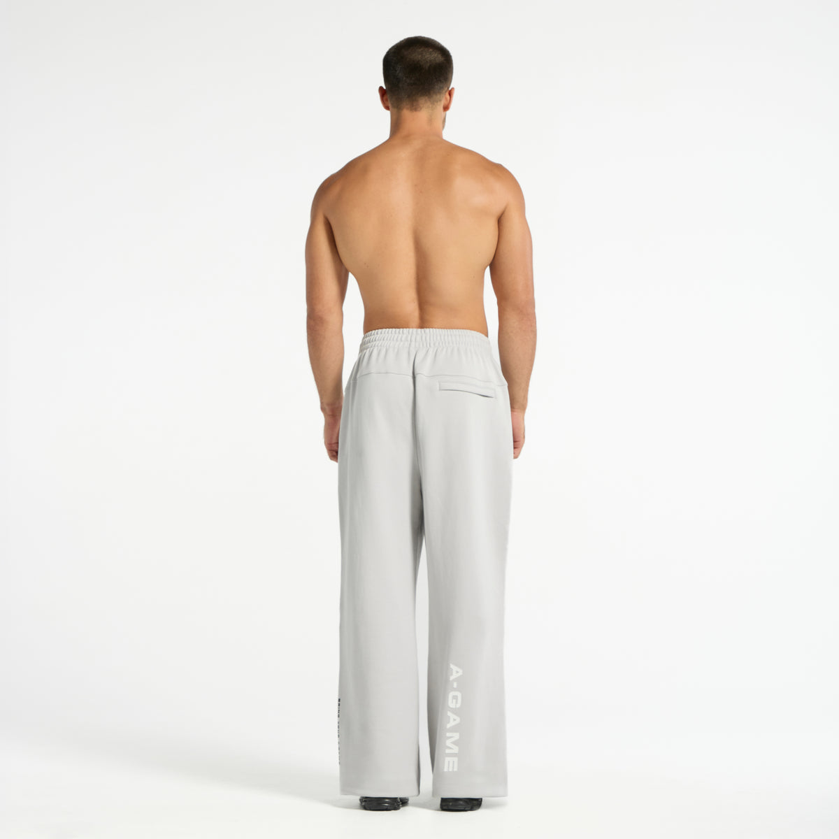 Men's Mesh Panelled Straight Leg Sweat Pants - Grey / Black