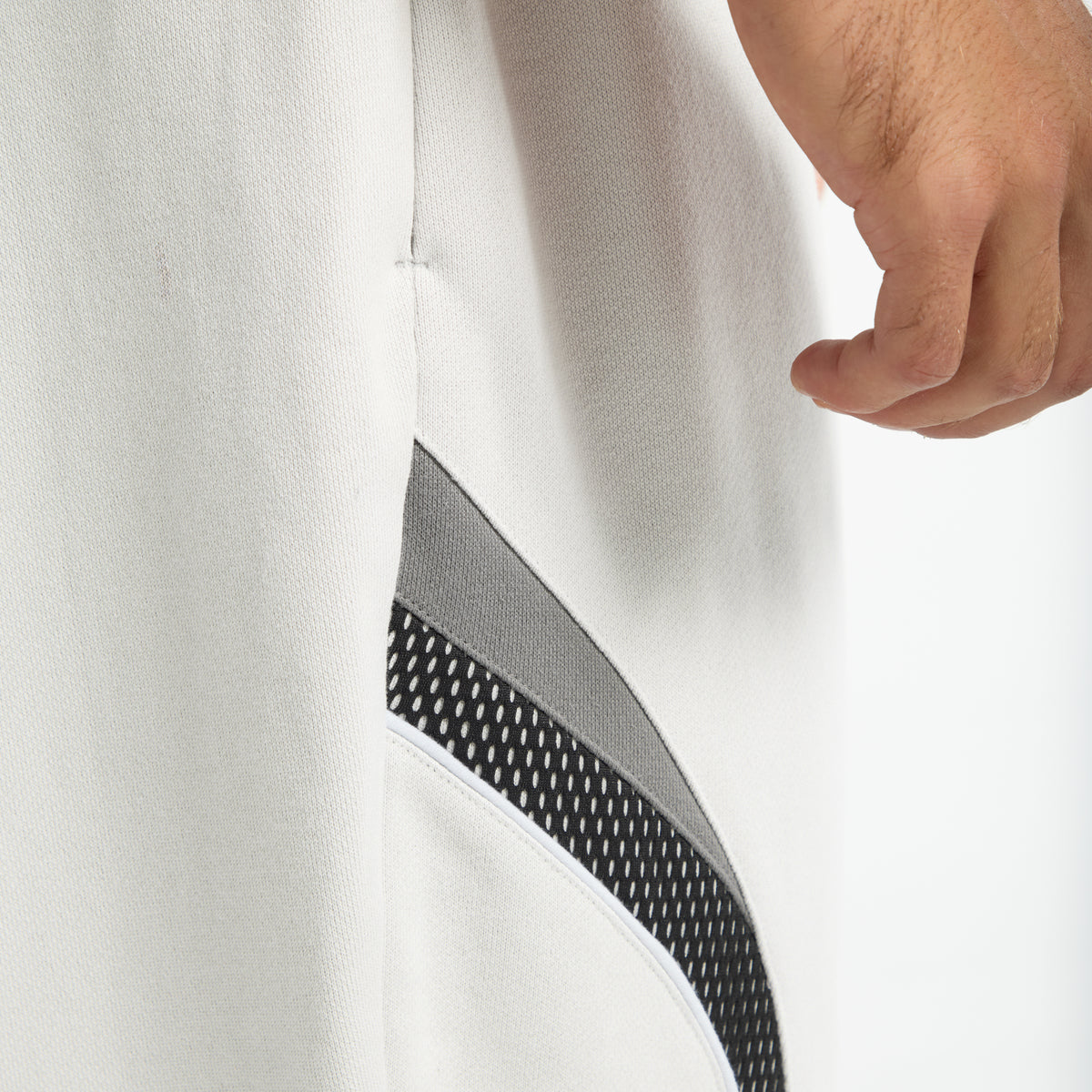 Men's Mesh Panelled Straight Leg Sweat Pants - Grey / Black
