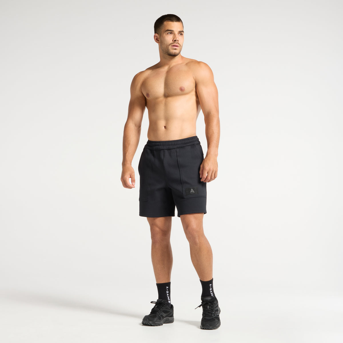 Men's Waffle Tech Shorts - Black
