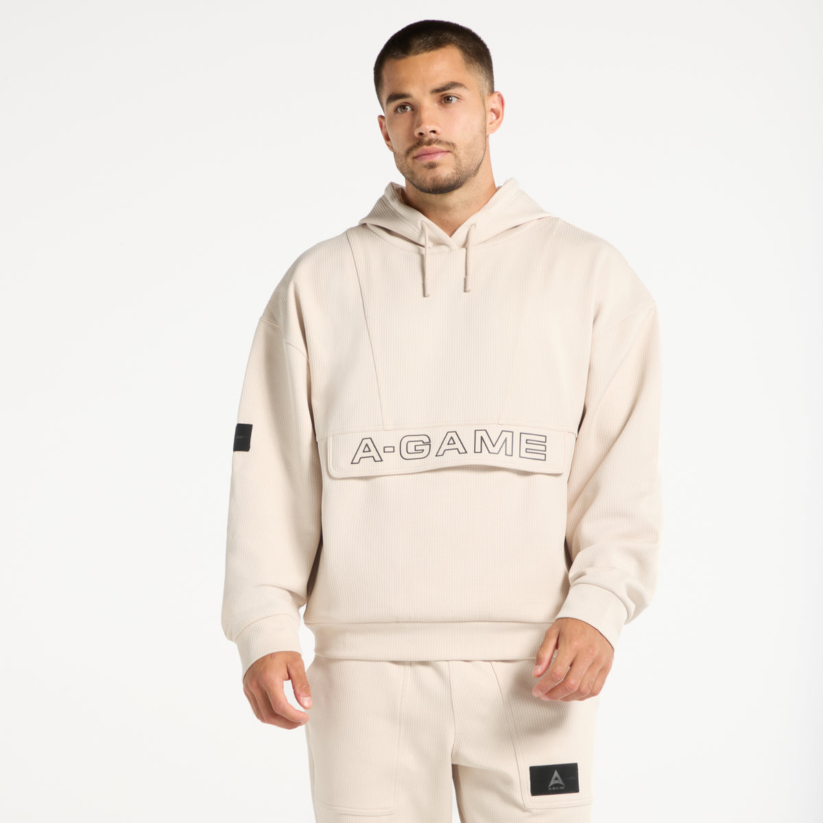 Men's Waffle Tech Hoodie - Beige