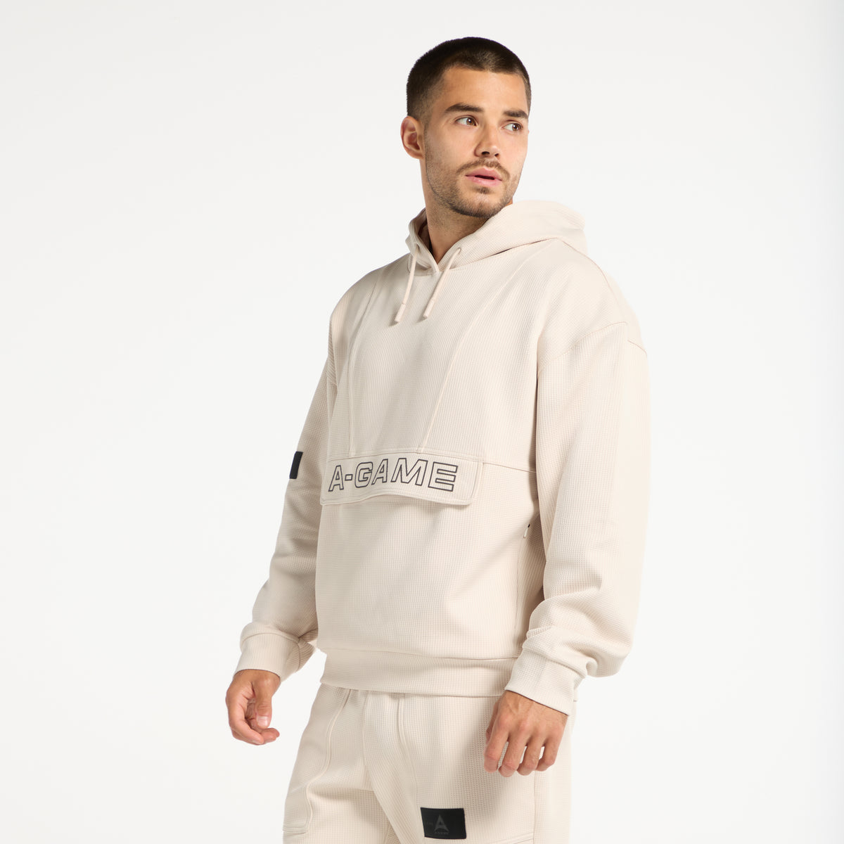Men's Waffle Tech Hoodie - Beige
