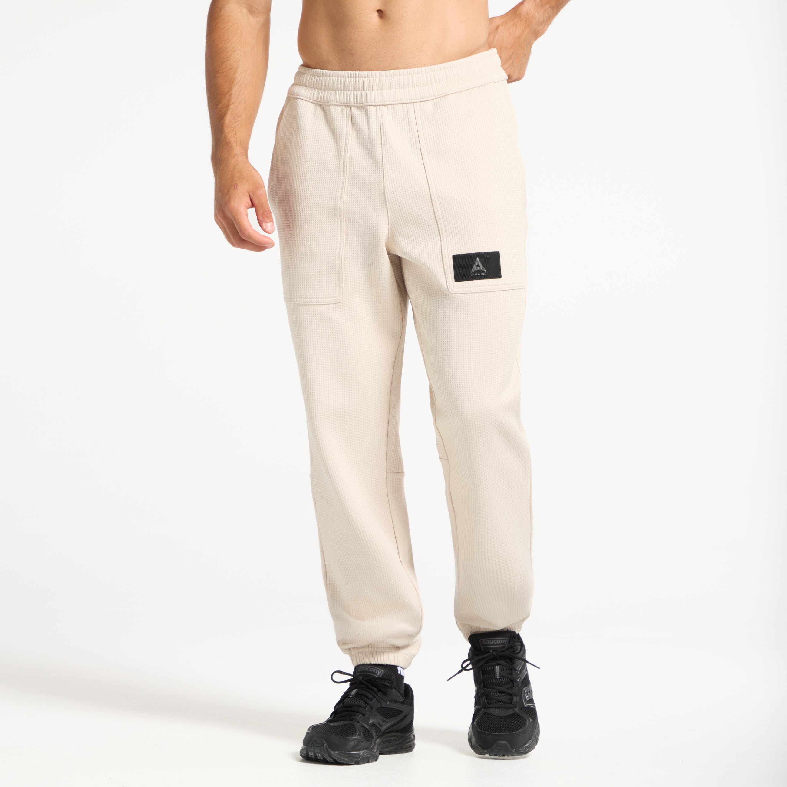 Men's Waffle Tech Joggers - Beige