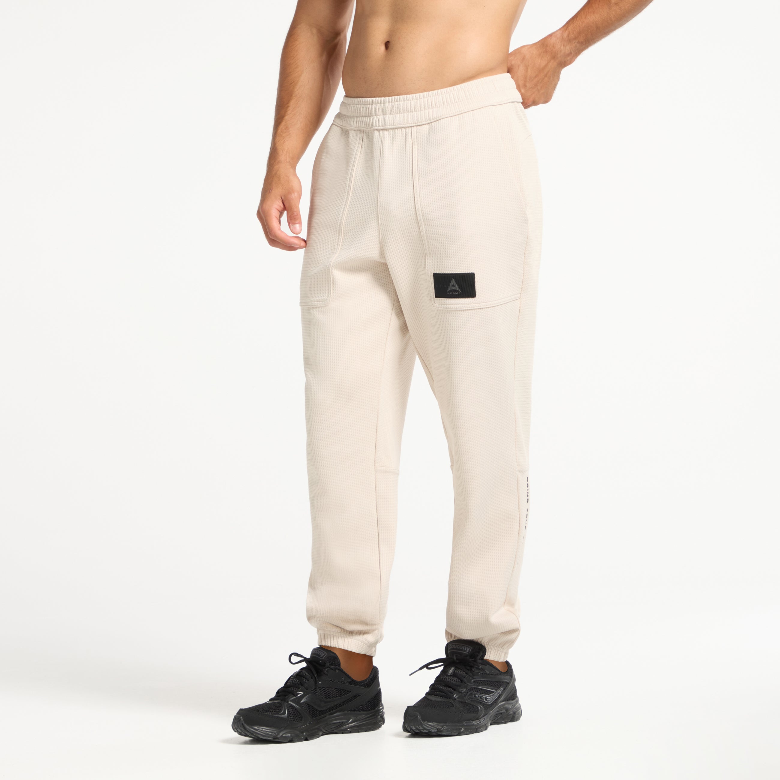 Men's Waffle Tech Joggers - Beige