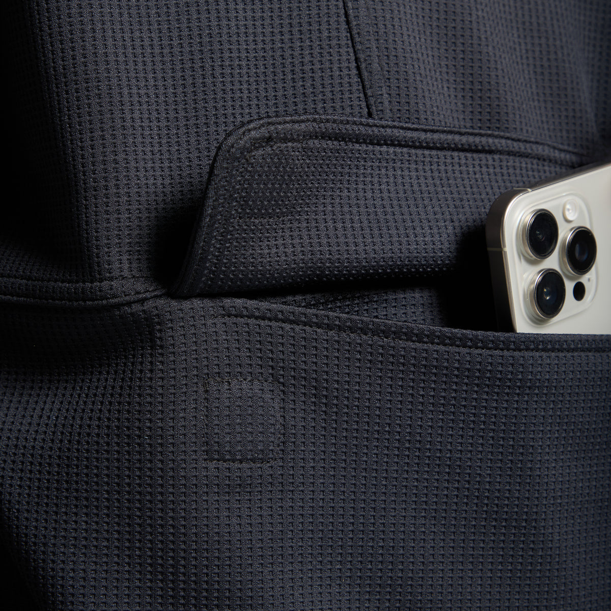 Men's Waffle Tech Hoodie - Black
