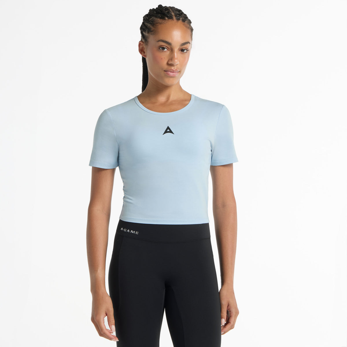 Women's Panel Cropped T-Shirt - Pale Blue