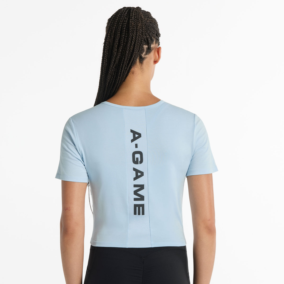 Women's Panel Cropped T-Shirt - Pale Blue