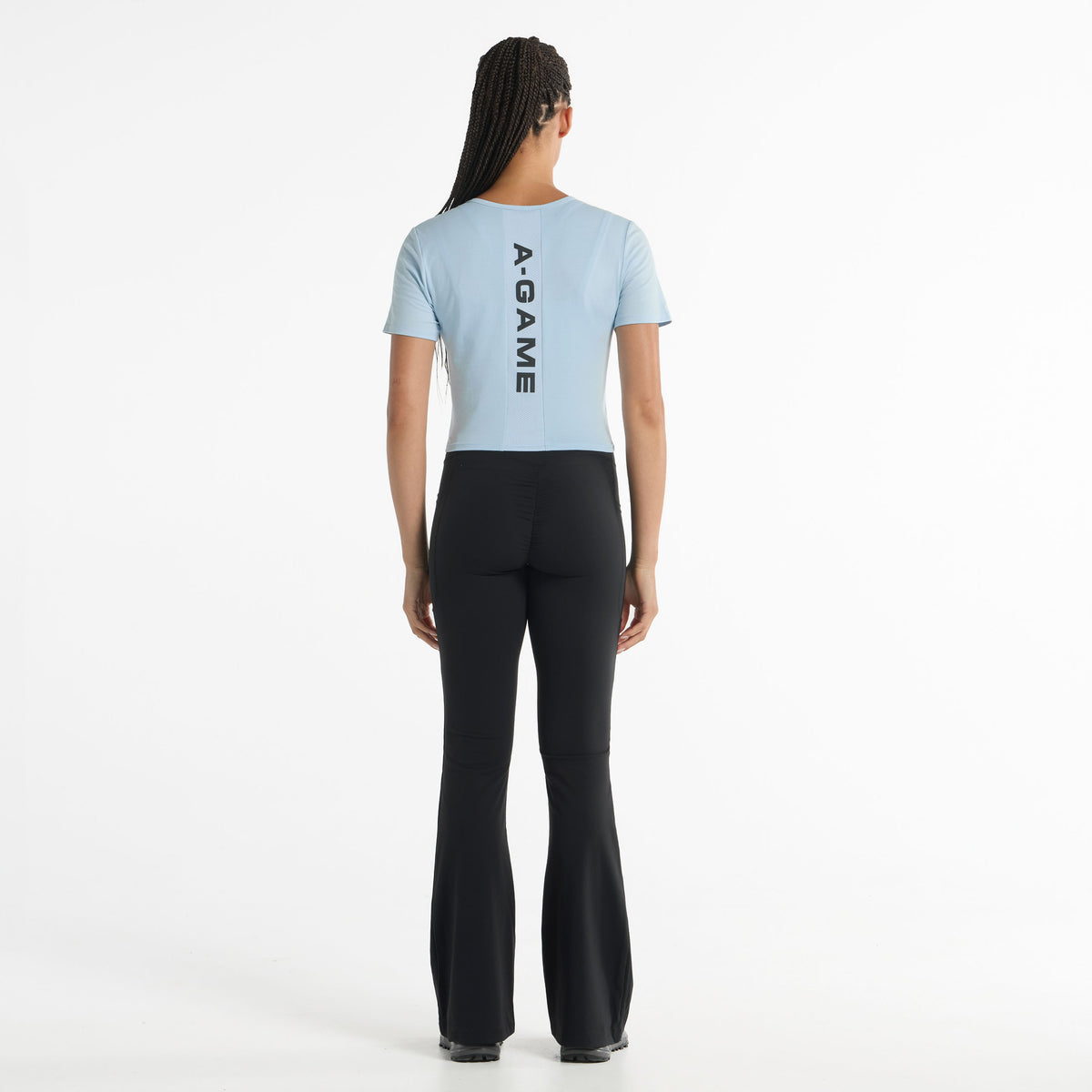 Women's Panel Cropped T-Shirt - Pale Blue