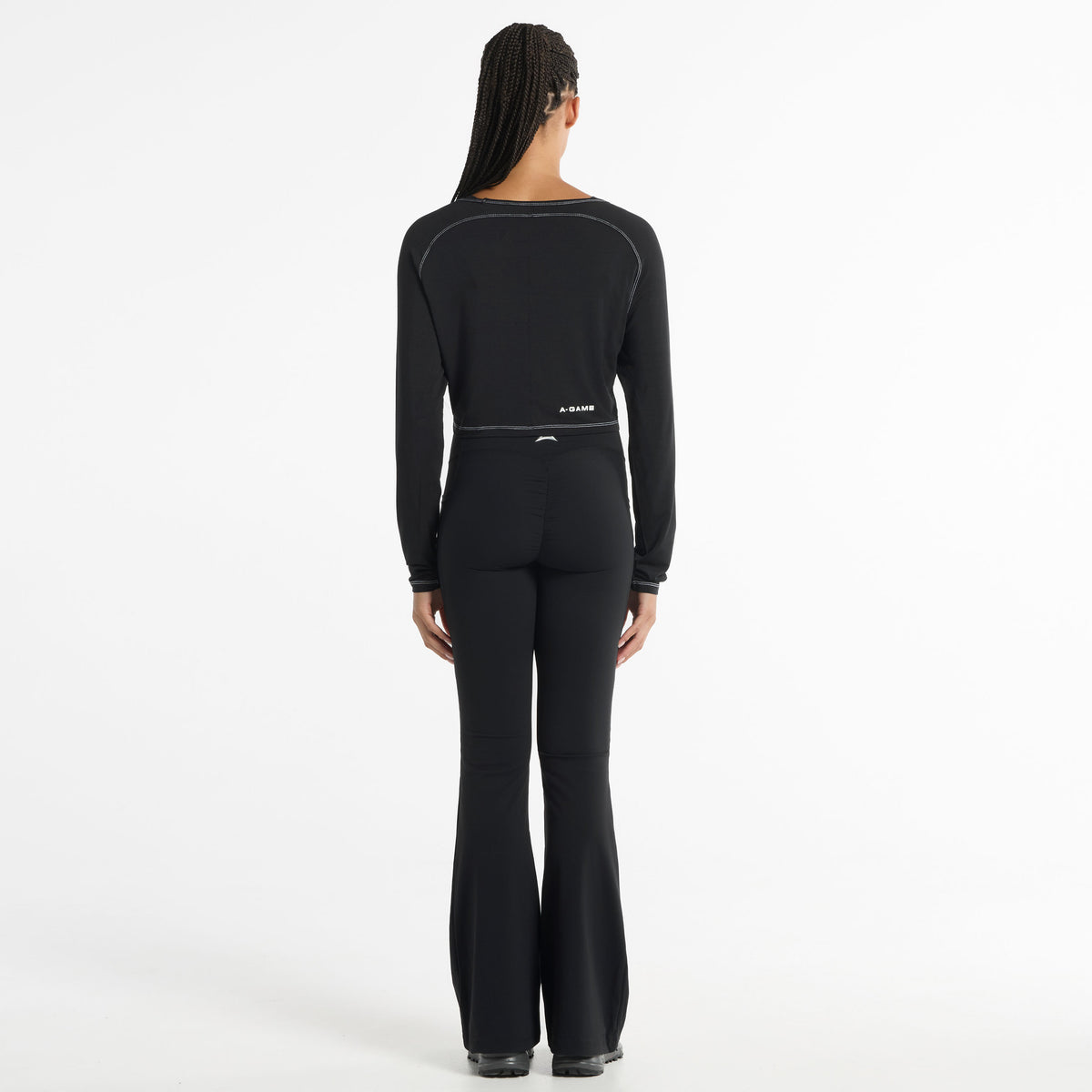 Women's Ruched Front Long Sleeve - Black