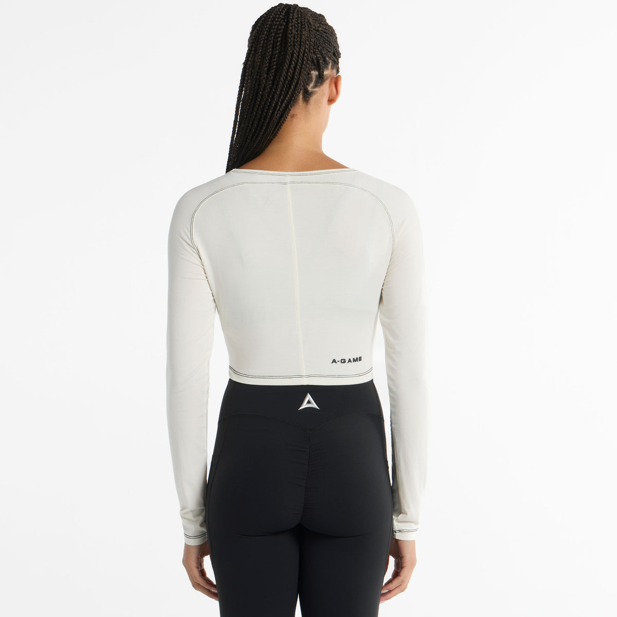 Women's Ruched Front Long Sleeve - Ecru